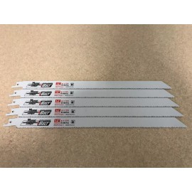 M. K. Morse MK Morse 12" 8/11TPI Bi-Metal recip Saw Blades 5pc Advanced Edge Bolt