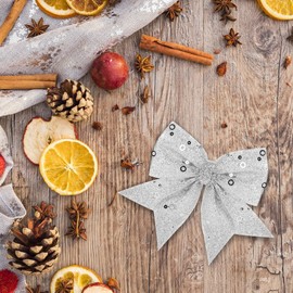 com-four Ready-tied Gift Bow Christmas Tree Decoration Christmas Decoration