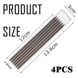 Pack of 24 dry refills, pencil lead deep hole markers, pencil leads for carpenter's pencil, carpenter's pencil replacement, 2.8 mm replacement, solid deep hole markers for architect drawing