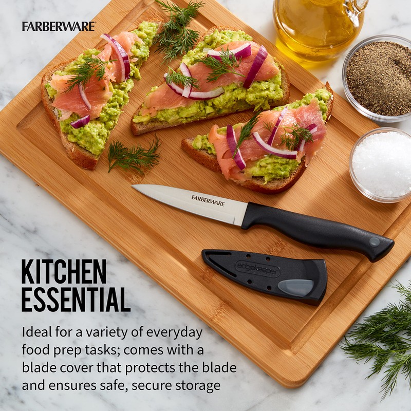 Farberware Edgekeeper 3.5-Inch Paring Knife with Self-Sharpening Blade Cover, High