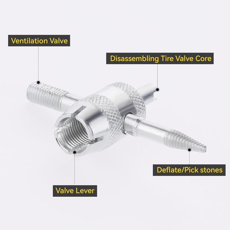 MIVES 4-in-1 Multifunctional Valve Stem Removal Tool, 4Pcs 4.8x3.3cm/1.88x1.29in Silver