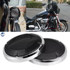 Unbranded 6.5" Saddlebag Lid Speaker Grill Cover Fit For Harley Touring Road Glide 83-21