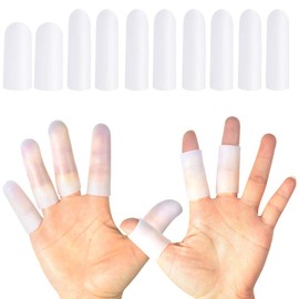 10 Pack Silicone Finger Protectors,Gel Finger Cots & Protector,Relief from Pain of Finger Tips Cracked, Arthritis(for Women)