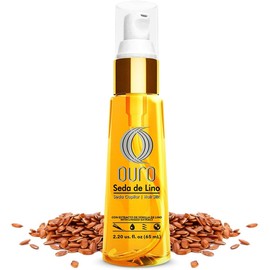OURO Seda de Lino, Tratamiento Capilar Restaurador y Termoprotector para Cabello, 65 ml