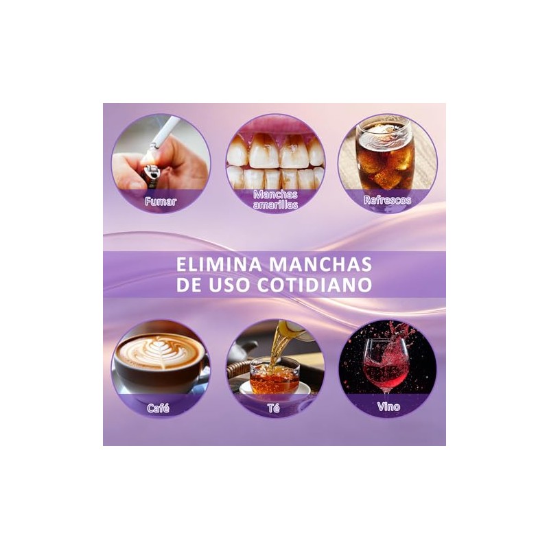 Polvo Morado Blanqueador Dental, Cuida las Encías, Refresca el Aliento
