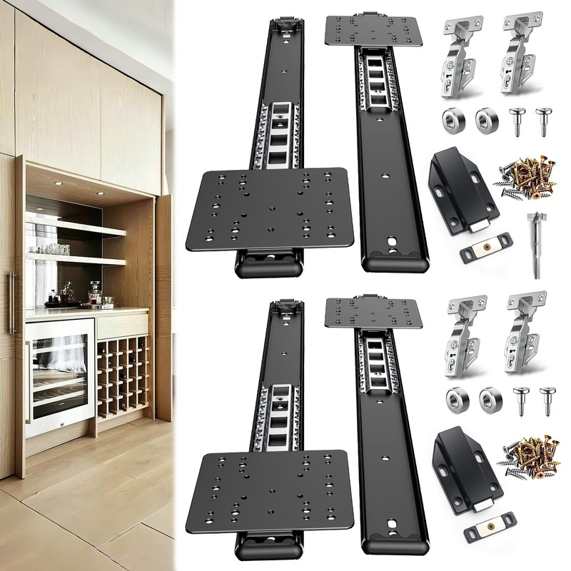 JAXYOOM 12 Inch Pocket Door Slides for Cabinets 2Set -Heavy
