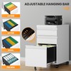 AFAIF 3 Drawer Mobile File Cabinet with Lock, Rolling File