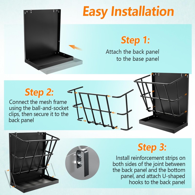 Meyoppm 2 in 1 Wall Mount Hay and Grain Feeder,