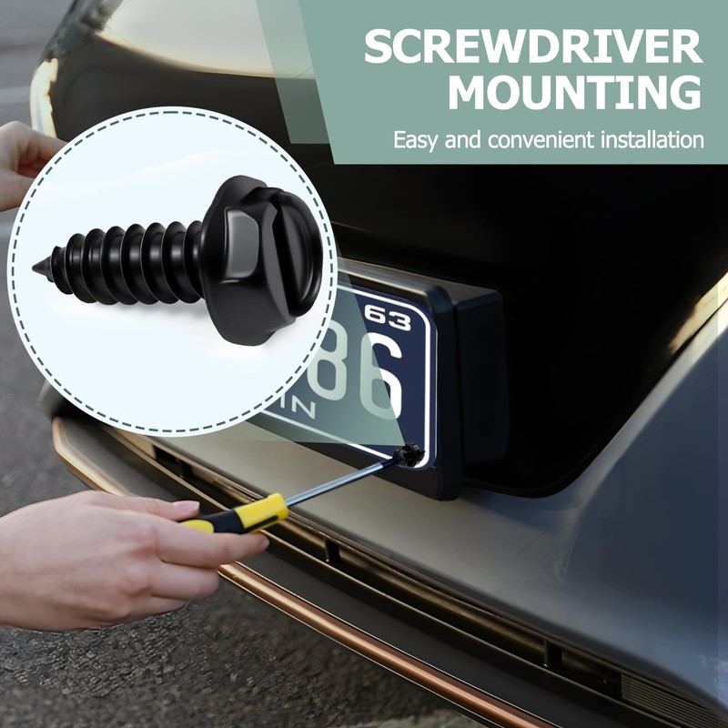 License Plate Screw Kit, Stainless License Plate Screws, Self Tapping