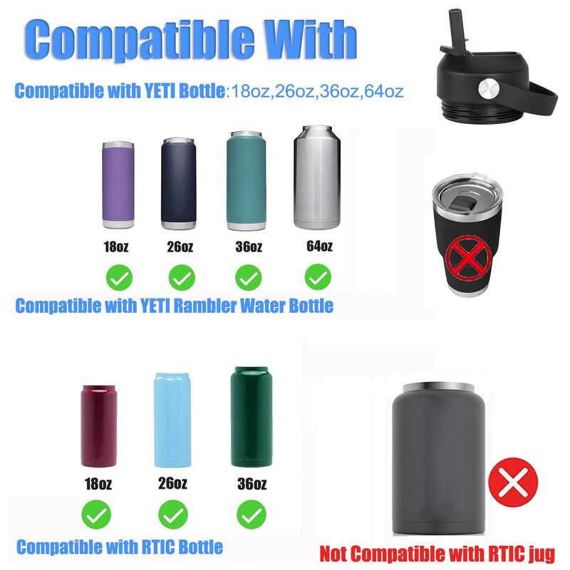 Straw lid for Yeti Rambler 18 26 36 64 oz,