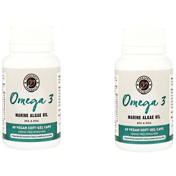 2 x 60 capsules Therapeia Australia Omega 3 (Marine Algae Oil EPA & DHA) 120caps