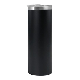 Muka 20 oz. Stainless Steel Skinny Tumbler, Powder Coated Straight Tumbler-Black