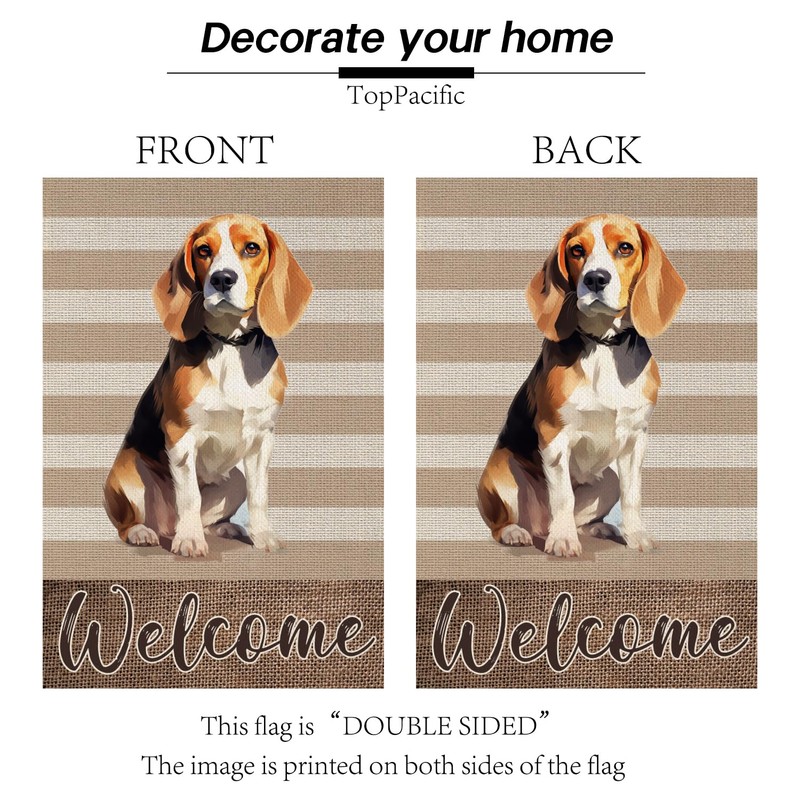 TopPacific Beagle Garden Flag Home Garden Welcome Dog Spring Yard