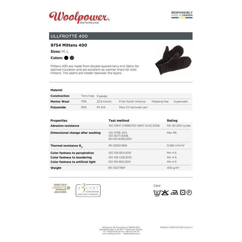 Woolpower 400 Gloves black Glove size L 2019 sport gloves
