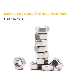 binifiMux 100pcs #6-32 304 Stainless Steel Hex Nuts Lock Nuts