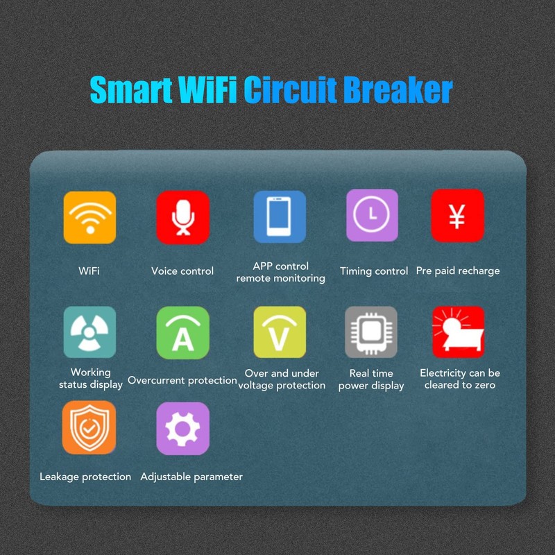 Interruptor de Medidor de Potencia Inteligente WiFi, Disyuntor de Energía