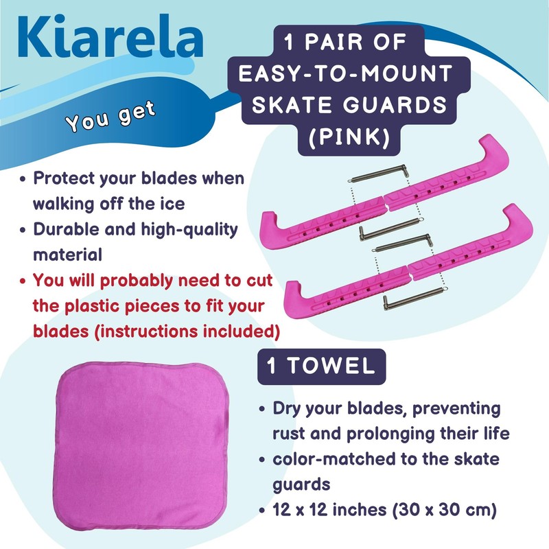 Kiarela Ice Skate Guards for Figure Skates and Towel Gift
