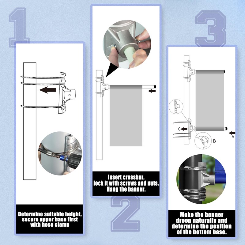 Anley Street Light Pole Banner Mounting Bracket Kit for 30"
