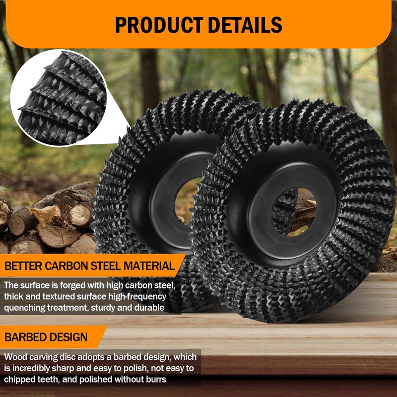 Wood Carving Disc 4.5 Inch,Wood Stump Grinder,Angle Grinding Wheel with