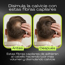 Fibras Naturales Capilares Caboki Disimular Calvicie Mejora Apariencia Sustitituto de Cabello Tratamiento Diferentes Tonos Colores Abundante Pelo (Black)