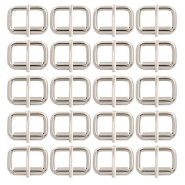 Roller Buckle, 1'' x 5/8'' Heel Rolling Bar Buckles for Bags Leather Webbing Straps, Silver - Pack of 20
