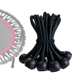 Trampoline Replacement Bungees Cords, Bungee Cords for Trampoline, 15 PCS Heavy Duty Ball Bungees Bands, Fitness Trampoline Accessories Ball Elastic Rope with T-Hook Pull Tool (6.0in/15.5cm)