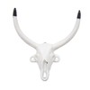 Decorative Cast Iron Bull Horns Wall Decor, 6 Inch, White,