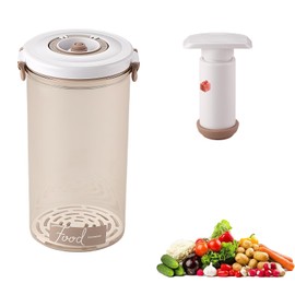 AYYOYYOY Vacuum Seal Containers - Marinade and Keep Food Fresh with Time Dial, BPA Free, Drainer, Microwave Friendly (9.64Cups Circular)