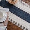 Alynsehom Macrame Table Runner Cream Beige and Blue Boho Table