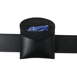 Perfect Fit Shield Wallets Black Leather Glove Holder for Duty Belt Glove Pouch for Latex Gloves Masks Police EMS Firefighters Paramedics