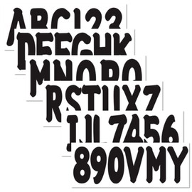 NorthBoat 4 Sets 3" Boat Letters Numbers Stickers Decals Black Smooth Waterproof Scratch Resistant for Boats Yachts & PWC