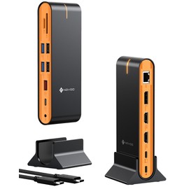 NOVOO 15-in-1 USB C Docking Station Triple Monitor 8K @ 30Hz DP,Dual 4K@60Hz HDMI, 10Gbps USB-A+C, SD/TF,Gigabit Ethernet,PD 100W USB C Hub Compatible with Mac M1/M2/M3/M4 Pro/Max, Mac Mini, Windows