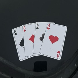 Ace Playing Card Chrome Sticker - High Quality Printed Vinyl Graphic Decal:_Gold paisley design