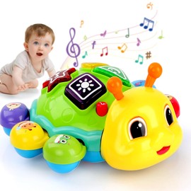 AUUGUU Musical Baby Toys, Infant Light up Music Toys Tummy Time Development, Crawling Toy for 6 7 8 9 10 11 12+ Month Old, Christmas Birthday Gifts for Babies