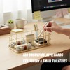 2Pcs Small Gold Wire Mesh Storage Basket Cosmetic Desk Organizer
