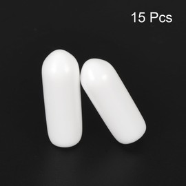 sourcing map 15pcs Rubber End Caps 4mm(5/32") ID Vinyl Round End Cap Cover Screw Thread Protectors White