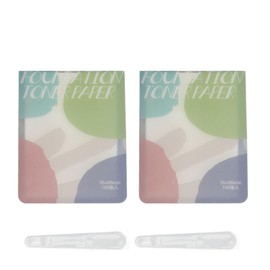 2pcs Liquid Palette Paper Disposable Makeup Coloring Paper with Mixing Stick Makeup Lipstick Mixing Paper