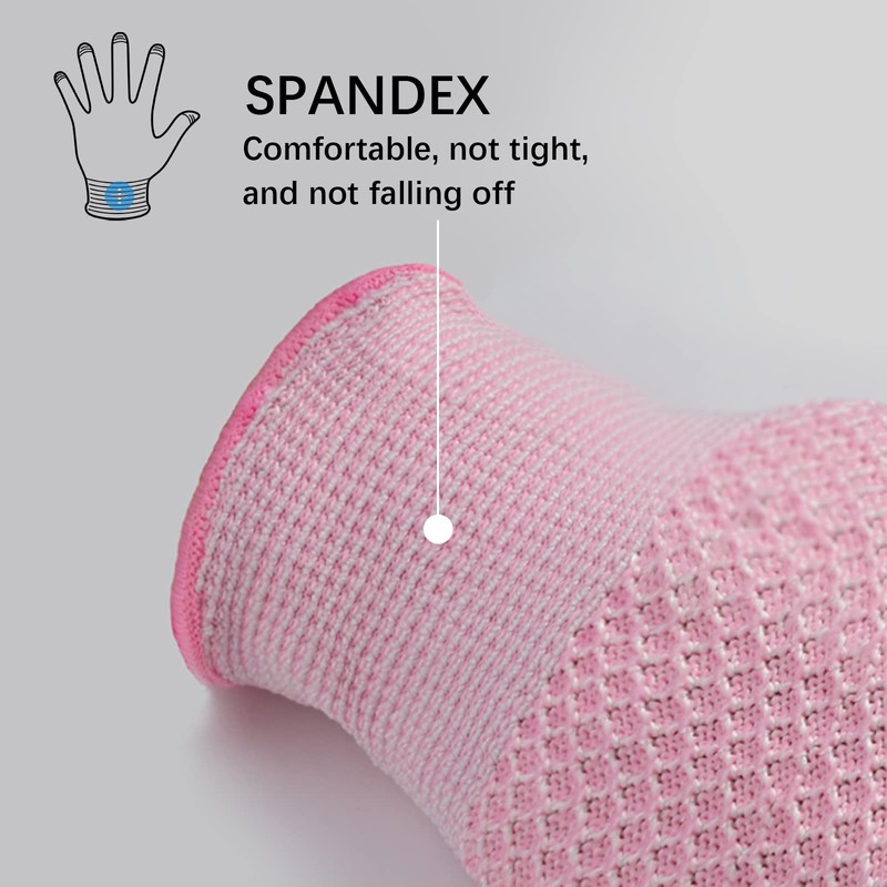 TELION Cut Resistant Gloves, Pink-Touchscreen, Small (Pack of 2)