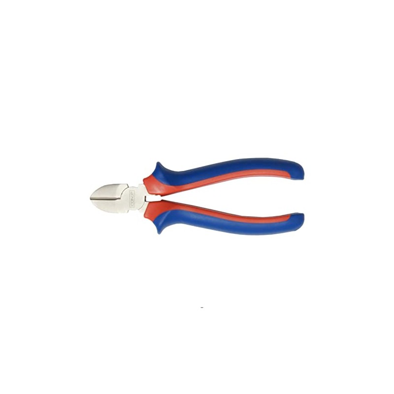 CON:P CPT130160 Side-Cutting Pliers with 2C-Handles, Silver/Blue/Red, 160 mm