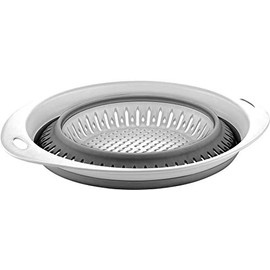 Coladores plegables (coladores) para frutas, verduras y alimentos, tamaño 8" - 2 cuartos (gris)