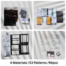 94Pcs Vintage Photo Themed Scrapbooking Kits, Movie Film Scrapbook Kit for Film Stickers and Journaling Supplies , Waterproof Album Tape Stickers for Journal Collage, Planner, DIY Craft