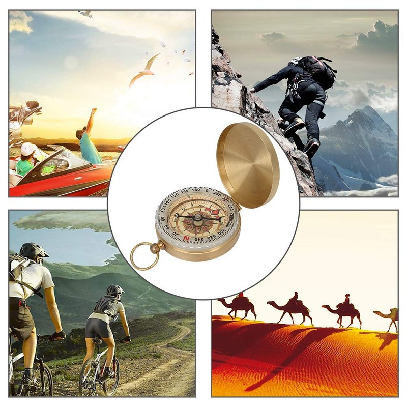 Brújula, brújula abatible, reloj de bolsillo para montañismo al aire