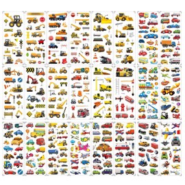 24 Pieces Boy Construction Vehicle 3D Stickers, Stickers for Kids, Stickers for Cars for Kids, Stickers for Vehicles, Excavator Stickers, Funny Stickers for Cars