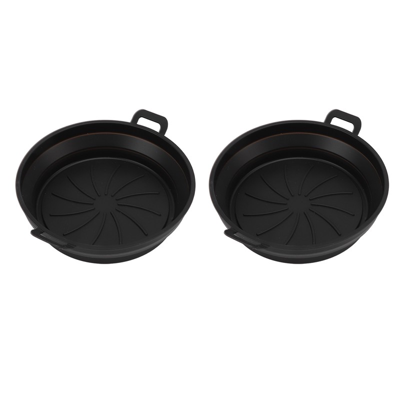 2 PCS Fryer Silicone Baskets with Handle 7.5inch Round Silicone
