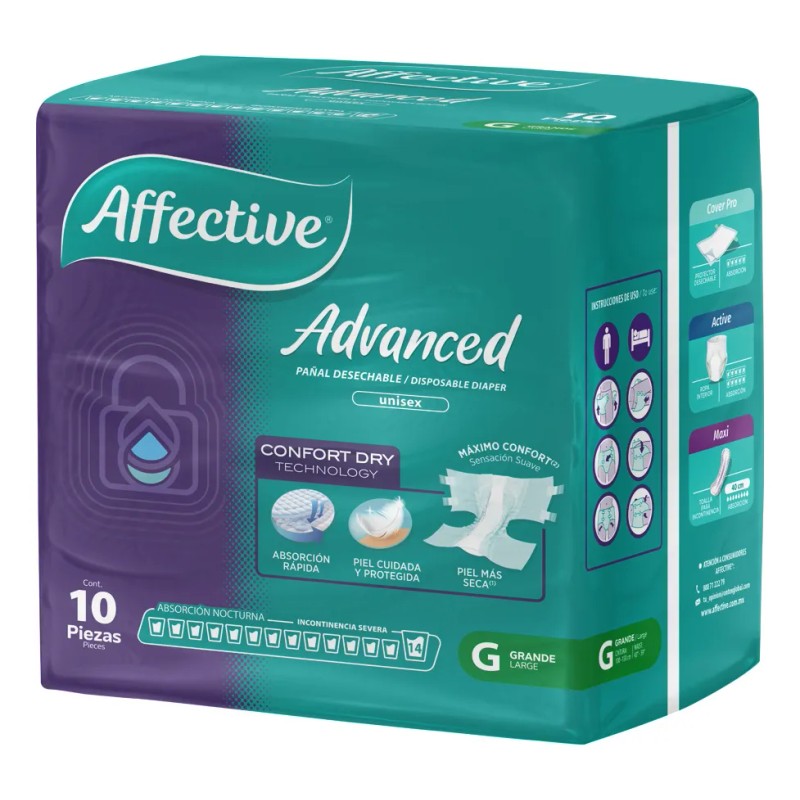Pañal Para Adulto Affective Advanced Talla Grande Unisex