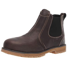 KEEN Utility Men's Seattle Romeo Mid Alloy Toe Pull On Work Shoe, Cascade Brown/Gum, 11 Wide US