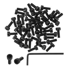 PATIKIL M3 x 8mm Hex Socket Head Screws Cap Bolt, 50 Pack 12.9 Grade Carbon Steel Hexagon Socket Screw Hex Socket Drive Machine Screws with Hex Wrenches, Black