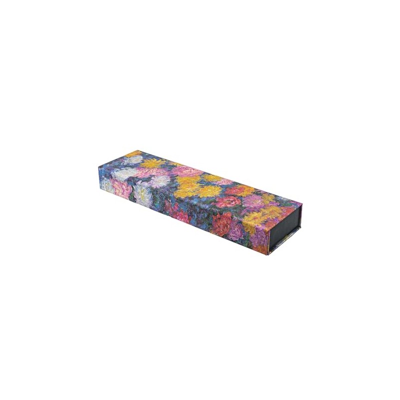 Monet's Chrysanthemums Pencil Case (Wrap Closure)