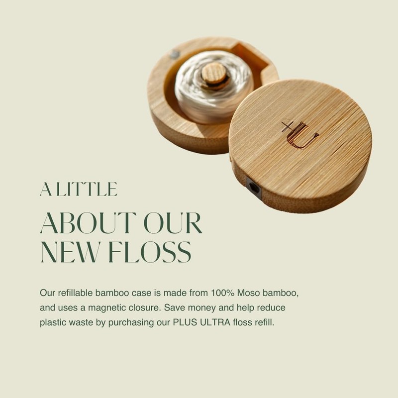 PLUS ULTRA Dental Floss with Reusable Bamboo Case – Coconut