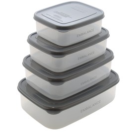 Willmax EMBALANCE Storage Container Rectangle Container (Square) L (4.5 fl oz (1,270 ml) Gray T12223 [Made in Japan]